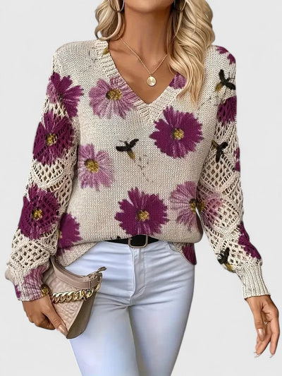 Aurélie | Elegancki sweter w kwiaty