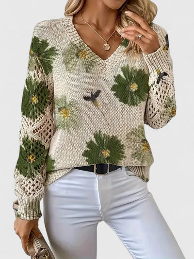 Aurélie | Elegancki sweter w kwiaty