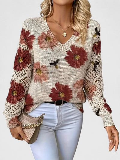 Aurélie | Elegancki sweter w kwiaty