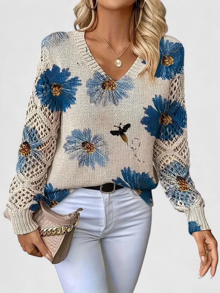 Aurélie | Elegancki sweter w kwiaty