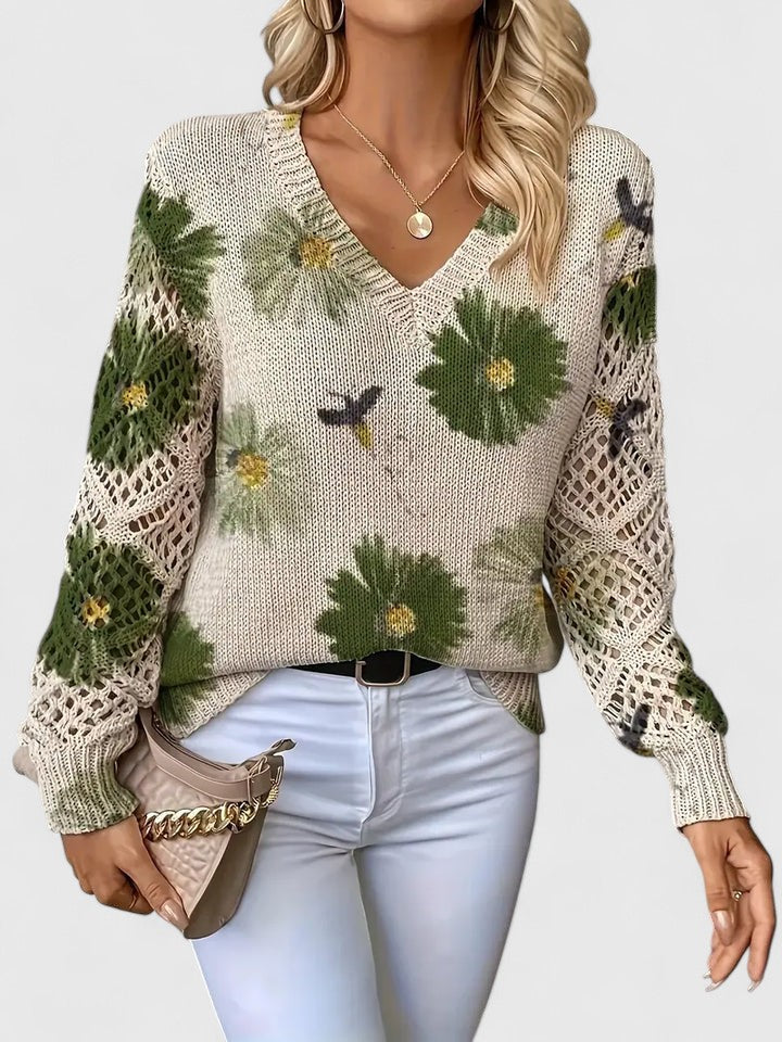 Aurélie | Elegancki sweter w kwiaty