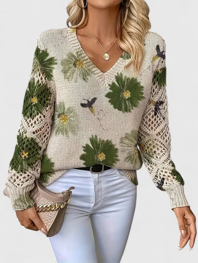 Aurélie | Elegancki sweter w kwiaty