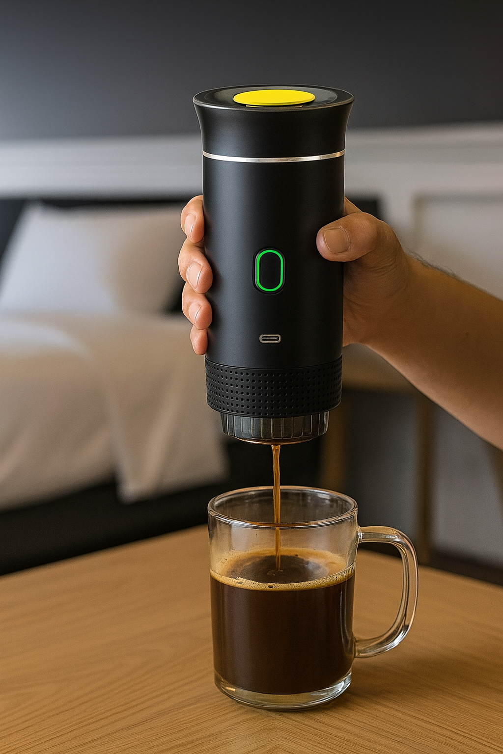Przenośny ekspres do espresso i cappuccino – ładowany przez USB, ciśnienie 290 PSI