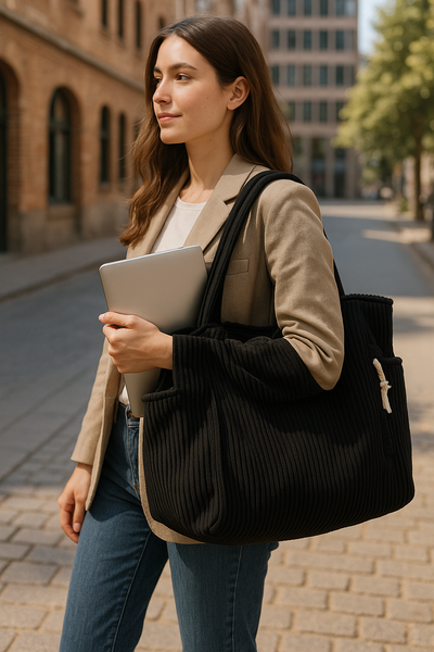Mila – Pikowana torba typu tote ze ściągaczem