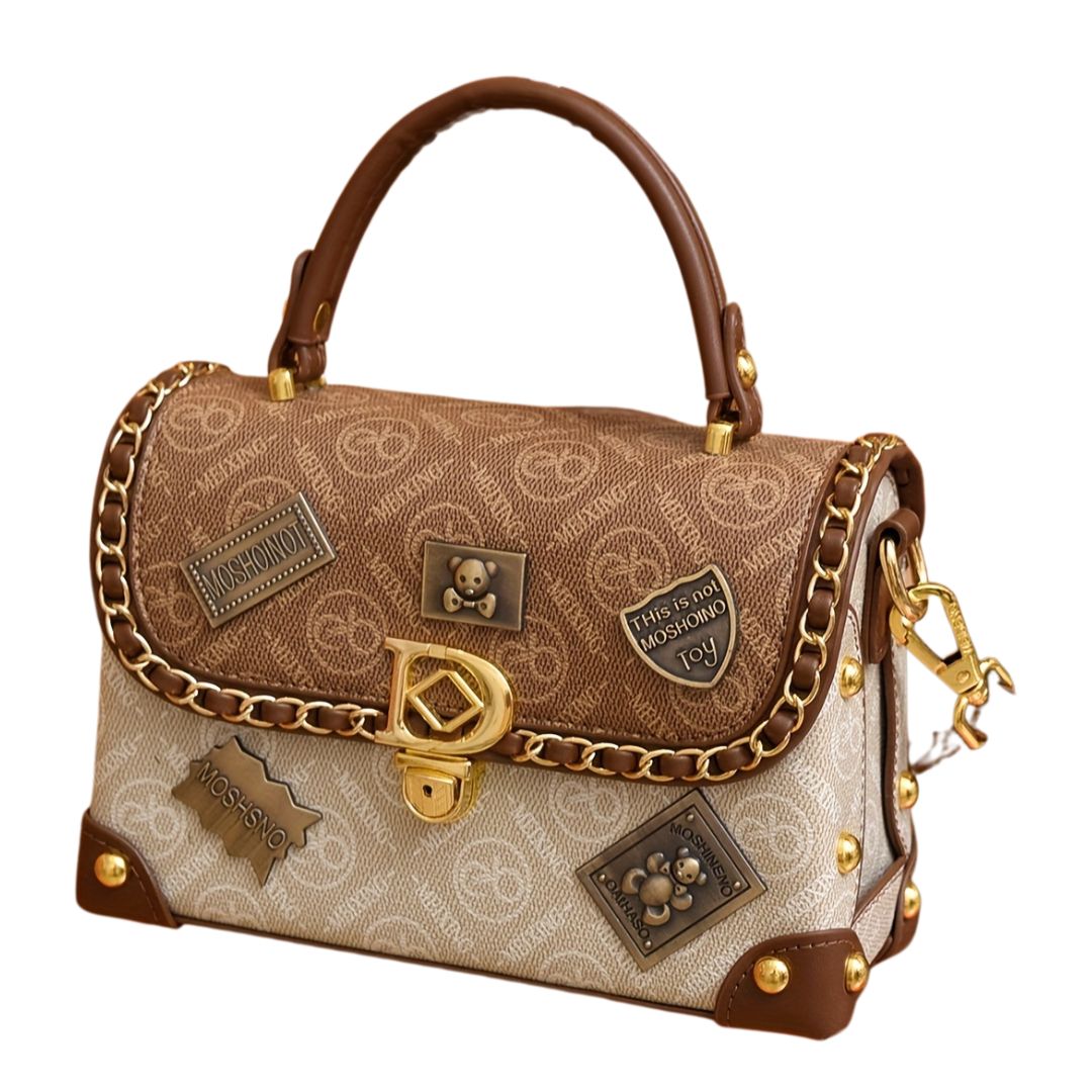 Zelda™ Retro torba na ramię z monogramem i złotymi akcentami