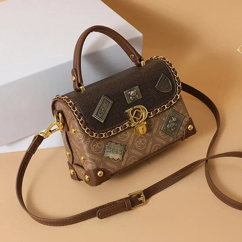 Zelda™ Retro torba na ramię z monogramem i złotymi akcentami