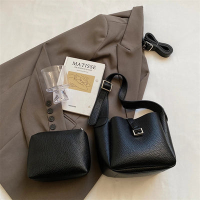 Iris™ – Elegancka torba bucket o skórzanym wykończeniu