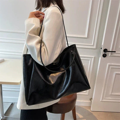 Lisa™ - Elegancka brązowa torba tote z efektem skóry