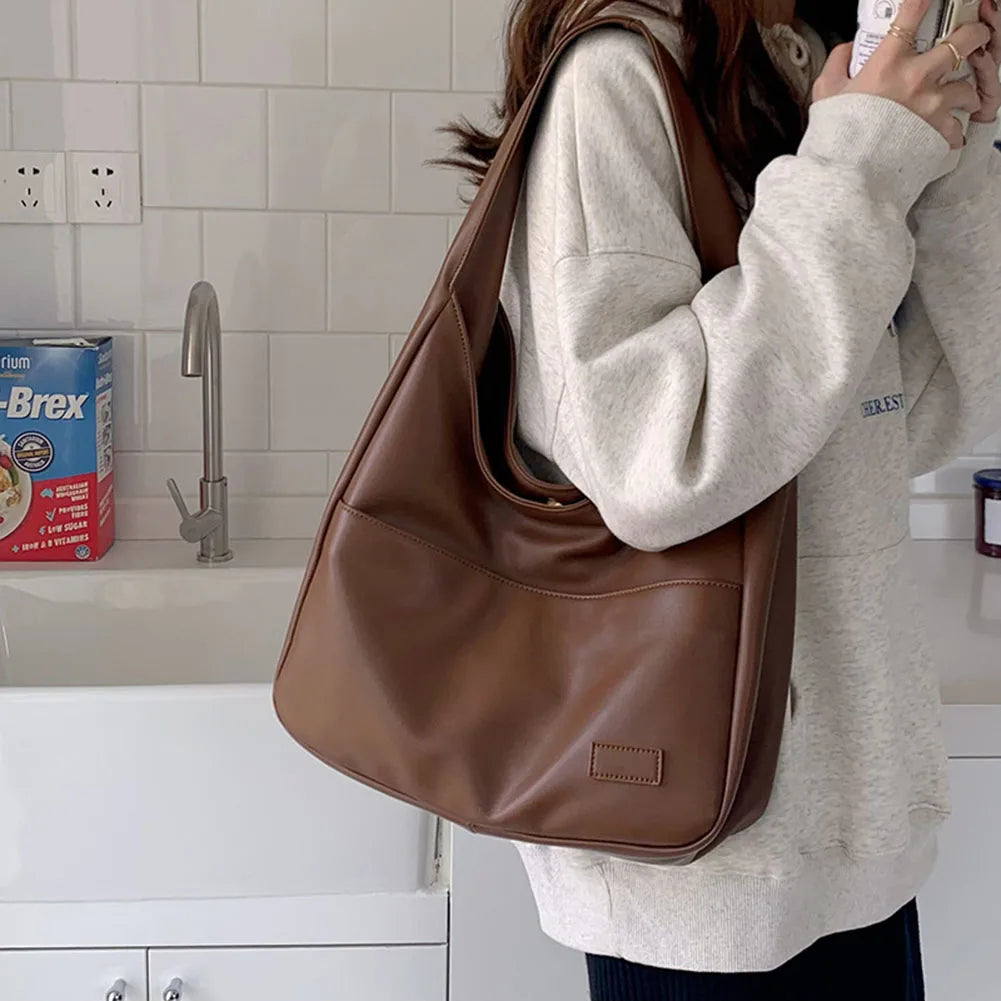 Liv™ - Luźna torba hobo w stylu skórzanym