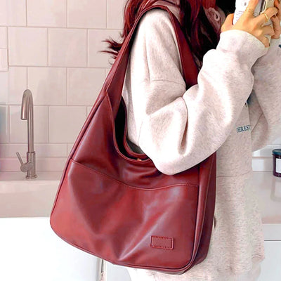 Liv™ - Luźna torba hobo w stylu skórzanym