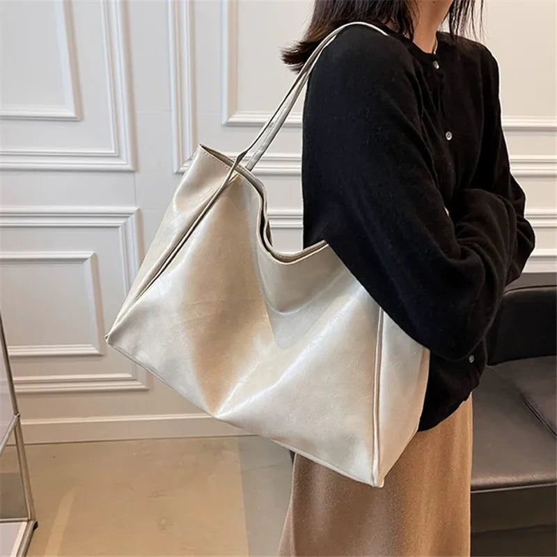 Lisa™ - Elegancka brązowa torba tote z efektem skóry