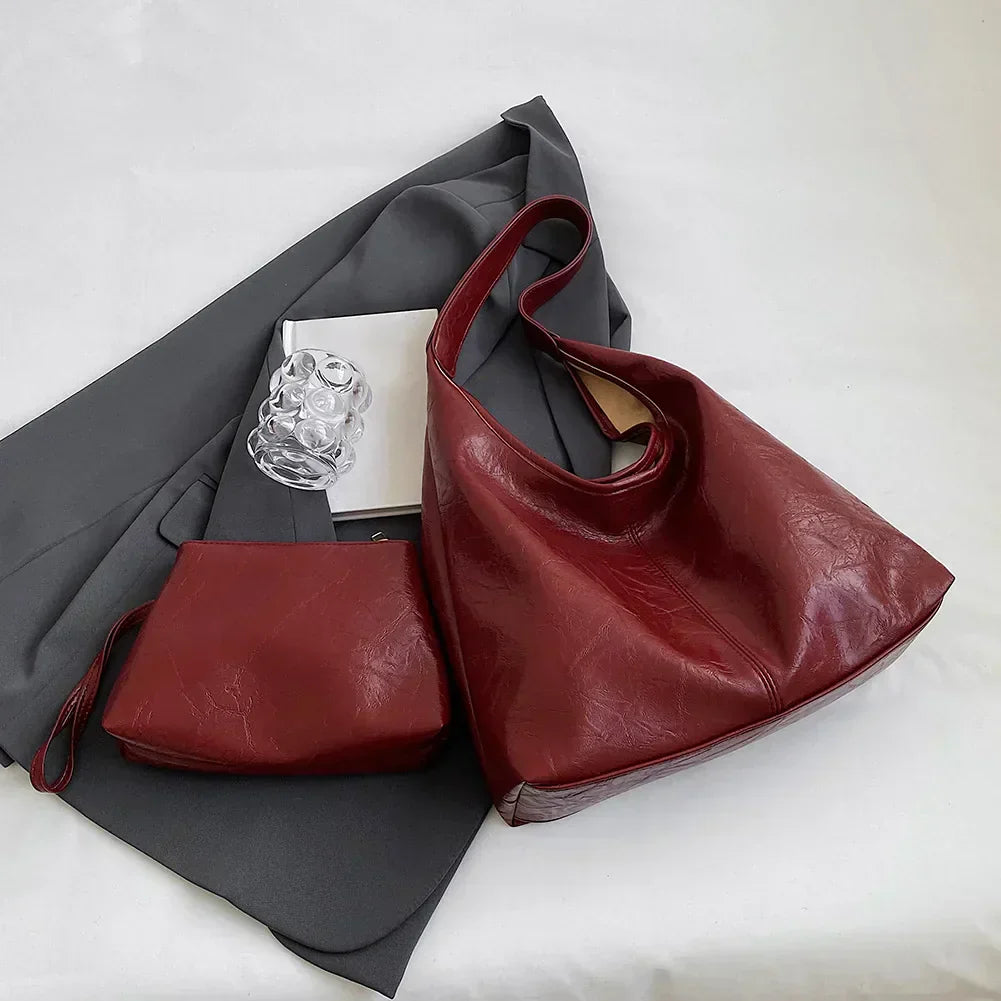Liv™ - Luźna torba hobo w stylu skórzanym
