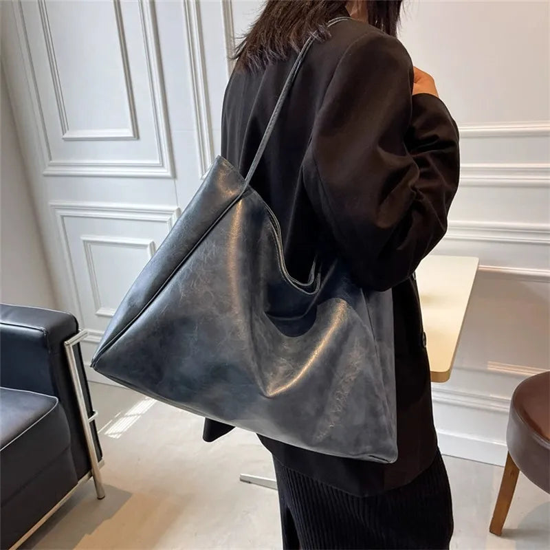 Lisa™ - Elegancka brązowa torba tote z efektem skóry