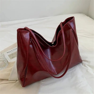 Lisa™ - Elegancka brązowa torba tote z efektem skóry