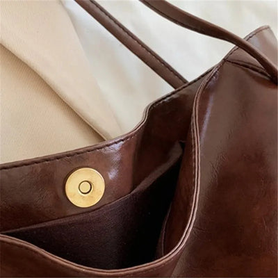 Lisa™ - Elegancka brązowa torba tote z efektem skóry